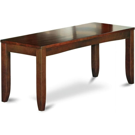 East West Furniture LYB-ESP-W Lynfield Dining Room Bench with Solid Wood Seat, 52x15x18 Inch, Espresso