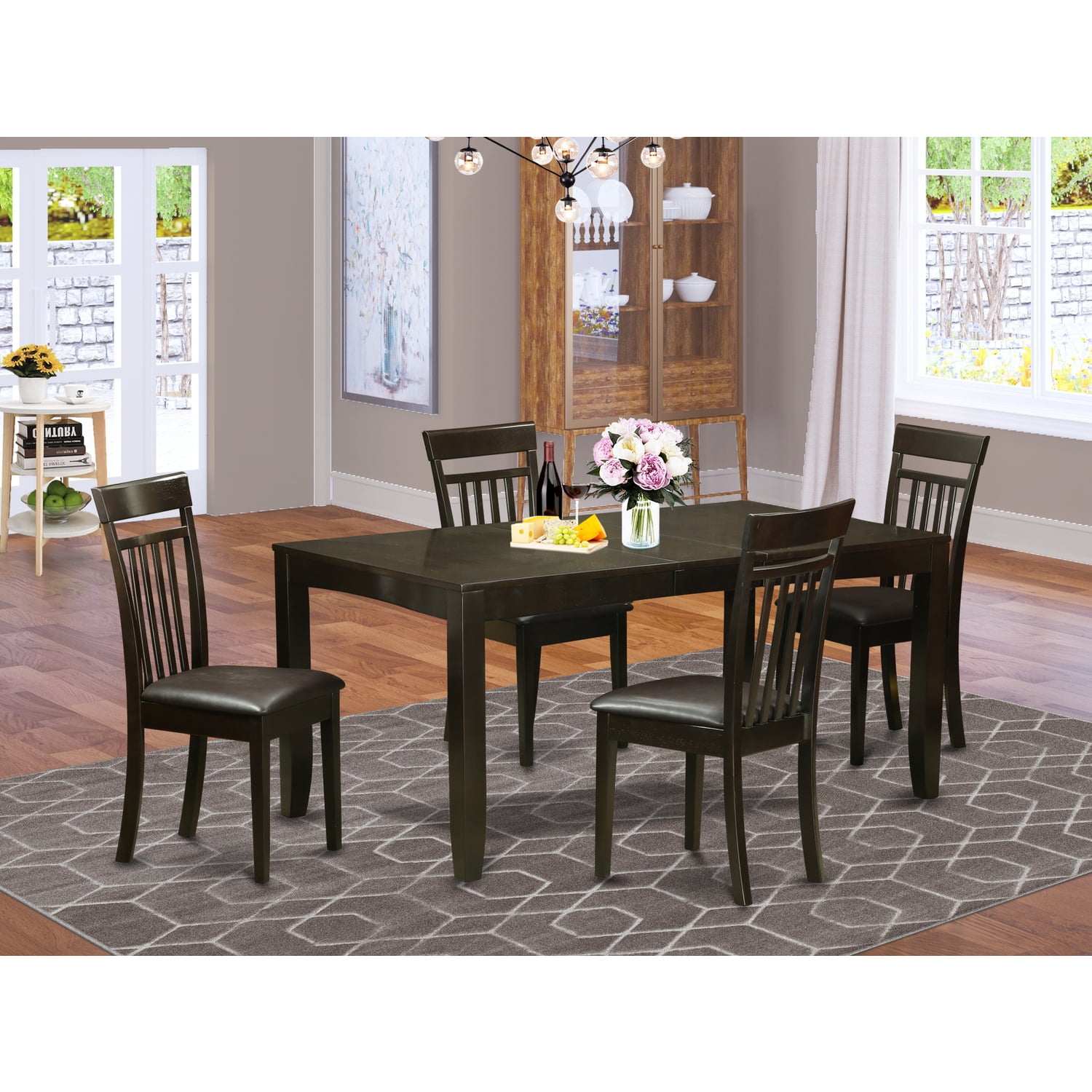 East West Furniture LYCA5CAPLC 5 Piece Dining Room Set For 4Table — free download