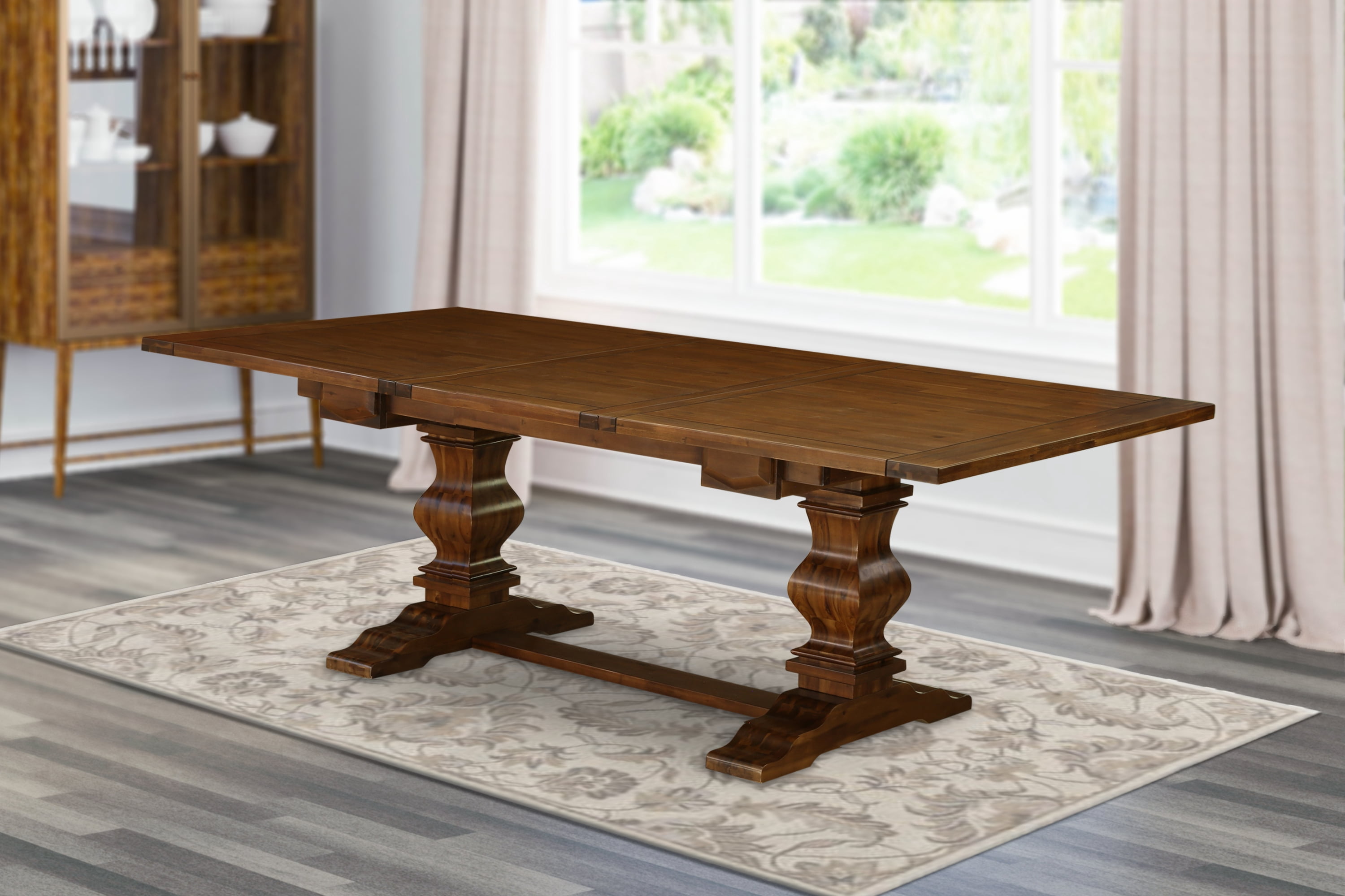 East West Furniture Lassale Rectangular Wood Dining Table in Walnut ...