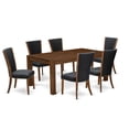 thumbnail image 1 of East West Furniture Lismore 7-piece Wood Dining Set in Natural/Black, 1 of 3