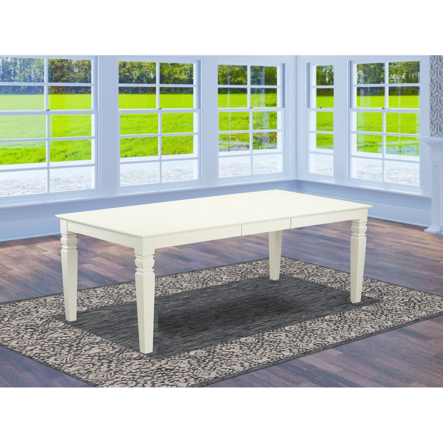 East West Furniture Logan 42" Rectangular Wood Dining Table in Black