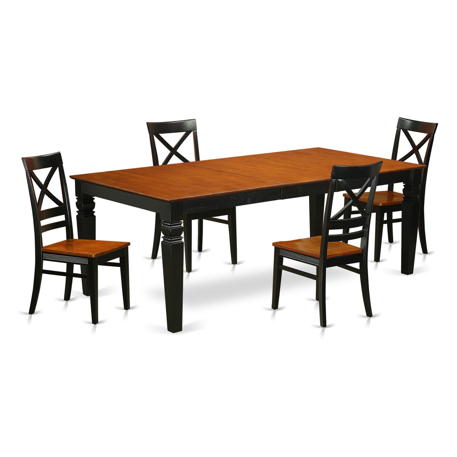 East West Furniture Logan 5 Piece CrossAndLadder Dining Table Set