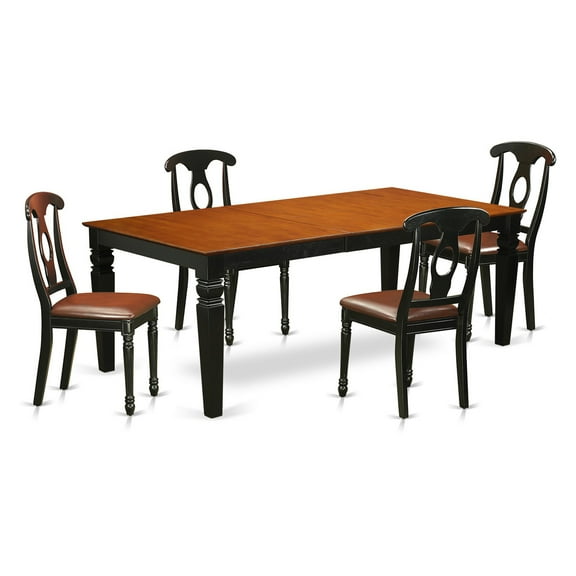 East West Furniture Logan 5 Piece Keyhole Dining Table Set