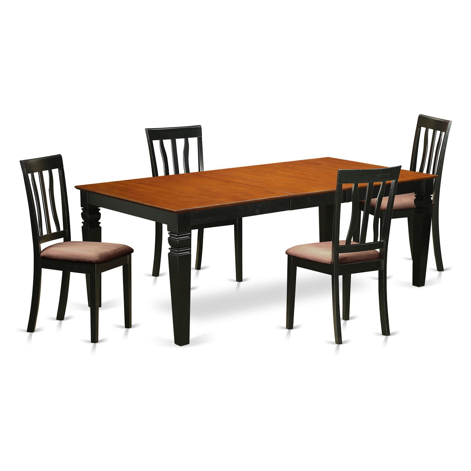 East West Furniture Logan 5 Piece Splat Back Dining Table Set