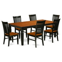 East West Furniture Dining Room Set Black & Cherry, LGWE7-BCH-W