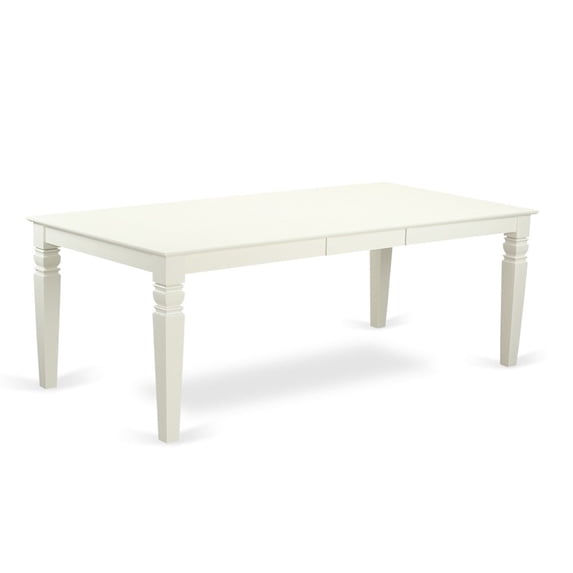 East West Furniture Logan 7-piece Wood Dining Set with Leather Seat in White