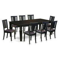 East West Furniture Logan 9-piece Wood Dining Room Set in Black
