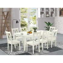 East West Furniture Dining Room Set Linen White, LGCL9-LWH-W