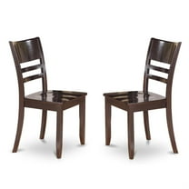 East West Furniture Lynfield 11" Wood Dining Chairs in Cappuccino (Set of 2)