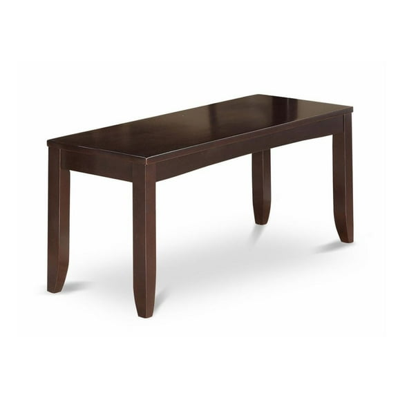 East West Furniture Lynfield 18" Wood Dining Bench in Cappuccino