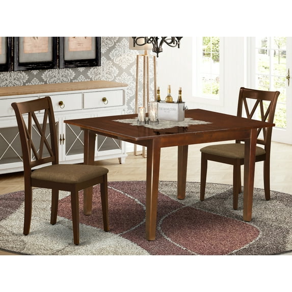 East West Furniture Dining Room Set Mahogany, MLCL3-MAH-C