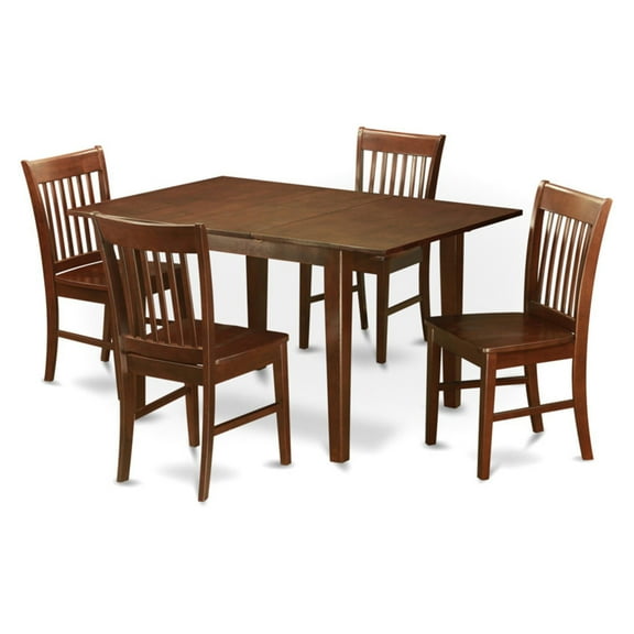 East West Furniture Milan 5 Piece Rectangular Dining Table Set with Norfolk Chairs