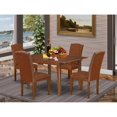 thumbnail image 1 of East West Furniture Milan 5-piece Wood Dining Room Table Set in Mahogany, 1 of 6