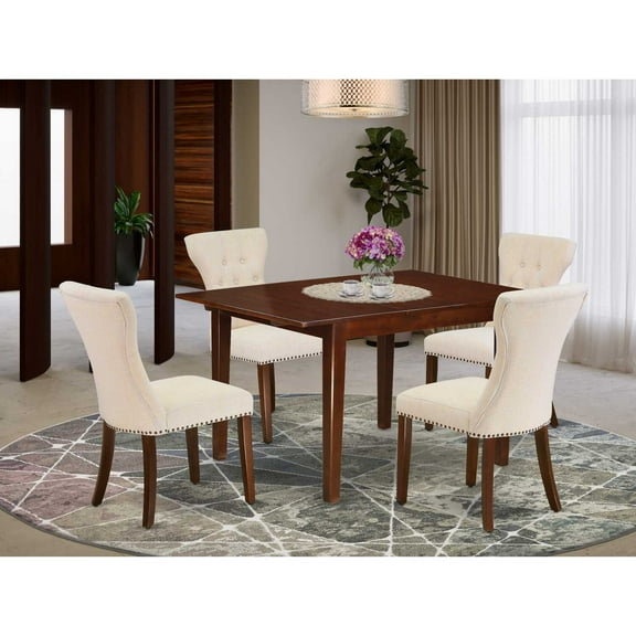 East West Furniture Dining Room Set Mahogany, MLGA5-MAH-32