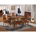 thumbnail image 1 of East West Furniture  Dining Table Set- A Rectangular Table, A Wooden Bench and Dining Chairs, Mahogany (Chair Seat Options) MLDU6D-MAH-LC, 1 of 5
