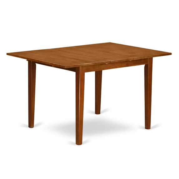East West Furniture Milan 7-piece Kitchen Table and Chair Set in Saddle Brown