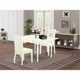 thumbnail image 1 of East West Furniture Monza 3-piece Dining Set with Cushion Seat in Linen White, 1 of 5