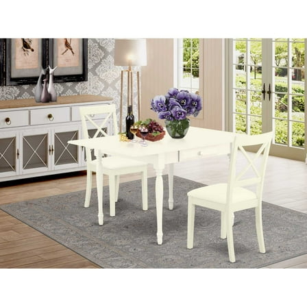 East West Furniture Dining Room Set Linen White, MZBO3-LWH-LC