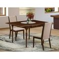 thumbnail image 1 of East West Furniture Monza 3-piece Wood Dining Set in Mahogany/Light Tan, 1 of 5