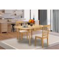 thumbnail image 1 of East West Furniture Monza 3-piece Wood Dining Set with Linen Seat in Oak, 1 of 5