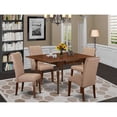 thumbnail image 1 of East West Furniture Monza 5-piece Wood Dining Set in Mahogany/Brown, 1 of 5