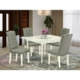 thumbnail image 1 of East West Furniture Monza 5-piece Wood Dining Set with High Back in Linen White, 1 of 5