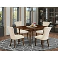 thumbnail image 1 of East West Furniture Monza 5-piece Wood Dining Table and Chair Set in Mahogany, 1 of 5