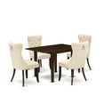 thumbnail image 1 of East West Furniture NDDA5-MAH-32 5 Piece Dining Table Set Includes a Rectangle Kitchen Table with Dropleaf and 4 Upholstered Chairs, 30x48 Inch, Mahogany, 1 of 2