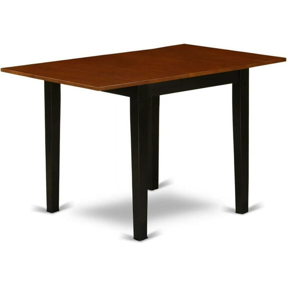 East West Furniture NDT-BCH-T Norden Modern Dining Table - a Rectangle Kitchen Table Top with Dropleaf & Stylish Legs, 30x48 Inch, Black & Cherry