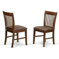 East West Furniture NFC-MAH-C Norfolk Dinette Chairs - Linen Fabric Upholstered Wooden Chairs, Set of 2, Mahogany