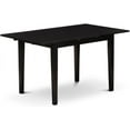 thumbnail image 1 of East West Furniture NFT-BLK-T Norfolk Kitchen Table - a Rectangle Dining Table Top with Butterfly Leaf, 32x54 Inch, Black, 1 of 6