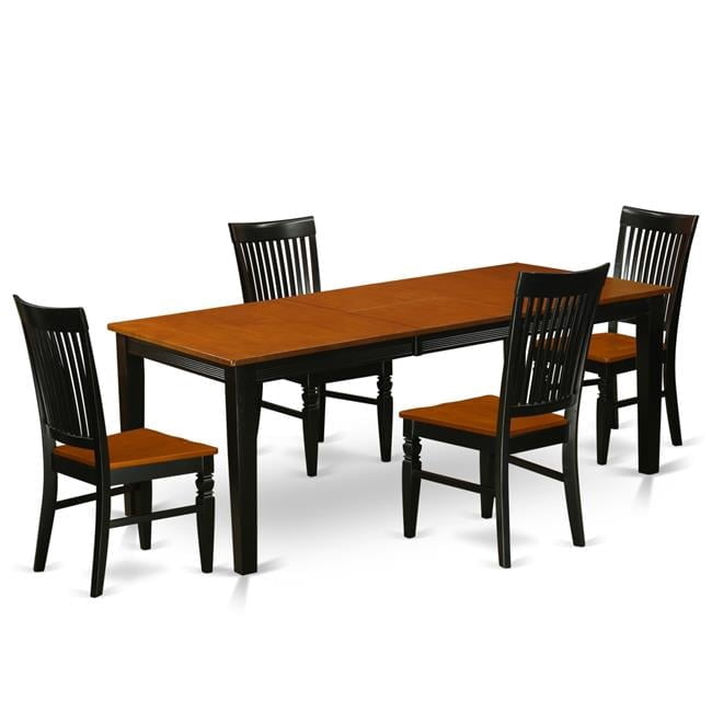 East West Furniture Nic-Blk-W - Set di 2 sedie da pranzo con