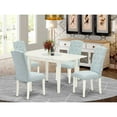 thumbnail image 1 of East West Furniture NOCE5-LWH-15 5 Piece Norfolk Rectangle Dinette Set - Linen White, 1 of 6
