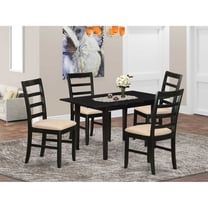 East West Furniture NOPF5-BLK-C 5 Piece Norfolk Rectangular Dining Table Set - Black