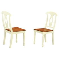 East West Furniture Napoleon 10" Wood Dining Chairs in Cream/Cherry (Set of 2)