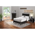 thumbnail image 1 of East West Furniture NE11-Q1N00C 3-PC Bedroom Set with Button Tufted Queen Size Bed Frame, Chester and Night Stand - Black Leather Headboard and Legs, 1 of 8