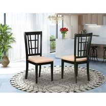East West Furniture NIC-BLK-C Nicoli Kitchen Chair with Linen Fabric Seat