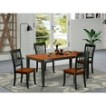 thumbnail image 1 of East West Furniture Nicoli 5-piece Wood Table and Dining Chairs in Black/Cherry, 1 of 6