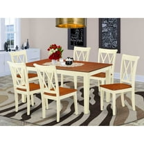 East West Furniture Dining Room Set Buttermilk & Cherry, NICL7-BMK-W
