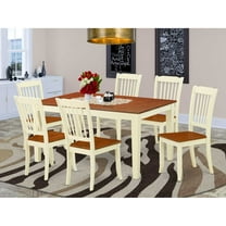 East West Furniture Dining Room Set Buttermilk & Cherry, NIDA7-BMK-W