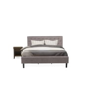 East West Furniture Nolan 2-Piece Wood King Bedroom Set in Taupe Brown/Jacobean