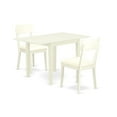 thumbnail image 1 of East West Furniture Norden 3-piece Dining Set with Leather Seat in Linen White, 1 of 3