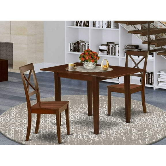 East West Furniture Dining Room Set Mahogany, NDBO3-MAH-W