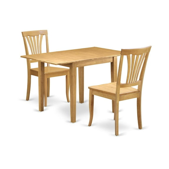 East West Furniture Dining Room Set Oak, NDAV3-OAK-W