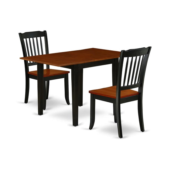 East West Furniture Dining Room Set Black & Cherry, NDDA3-BCH-W