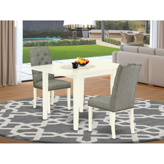 East West Furniture Dining Room Set Linen White, NDEL3-LWH-07