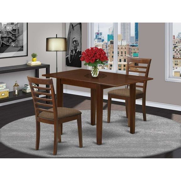East West Furniture Dining Room Set Mahogany, NDML3-MAH-C