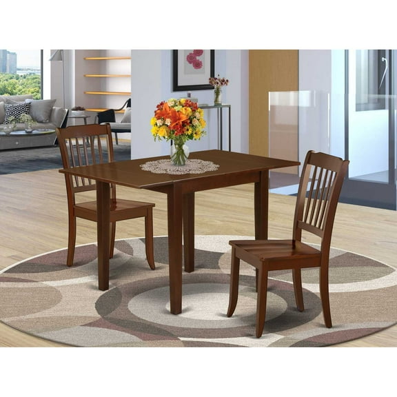 East West Furniture Dining Room Set Mahogany, NDDA3-MAH-W