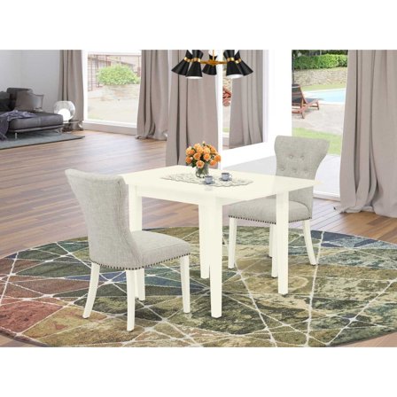 East West Furniture Dining Room Set Linen White, NDGA3-LWH-35