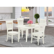 East West Furniture Norden 5-piece Traditional Wood Dining Set in Linen White